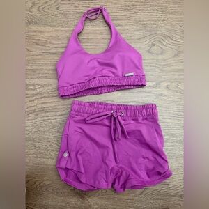 Bombshell Sportswear Hyper Violet Trailbrazer Sports Bra & Cargo Edge Shorts